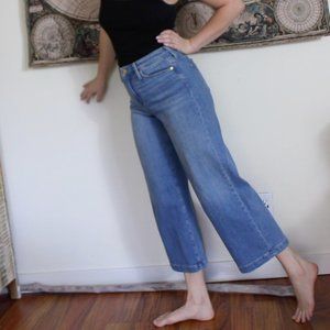 Highest Rise Wide Leg Cropped Denim Jeans